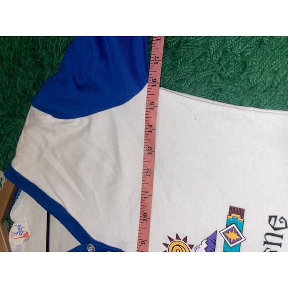 1997 Vintage Le Riche Yellowstone Mountain Graphic White Shirt 90s 1990s VTG S S - Picture 9 of 10